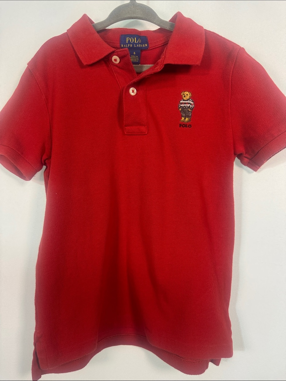 Polo by Ralph Lauren Red Boys Polo with Bear Patch